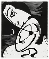 Plakaty - The Kiss, Ernst Ludwig Kirchner - plakat 70x100 cm - miniaturka - grafika 1