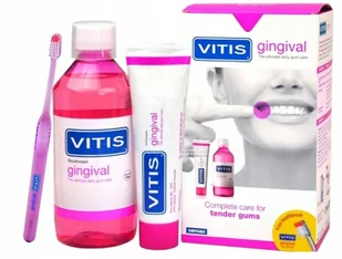 VITIS VITIS GINGIVAL ZESTAW 3w1: płyn 500ml + pasta 100ml + szczoteczka - Produkty na nieświeży oddech - miniaturka - grafika 1