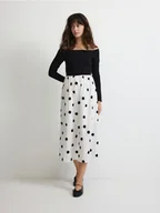 Sukienki - Reserved - Bawełniana sukienka midi - wielobarwny - miniaturka - grafika 1