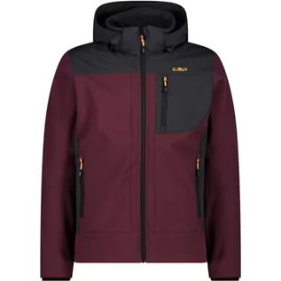 Kurtki męskie - CMP męska kurtka Softshell z odpinanym kapturem, Burgundy-Antracyt, 50 - grafika 1