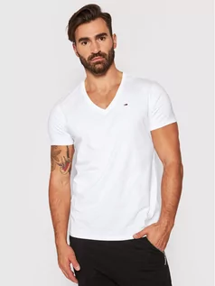 Koszulki męskie - Tommy Jeans T-Shirt DM0DM04410 Biały Regular Fit - grafika 1