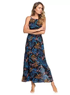 Sukienki - Roxy Woven damska sukienka Capri Sunset maxi sukienka dla kobiet czarny Anthracite Wild Leaves X-L ERJWD03437 - grafika 1