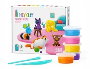 Masy plastyczne - Hey Clay DUŻY ZESTAW - PUSZYSTE ZWIERZĘTA - Masa plastyczna 15 sztuk - miniaturka - grafika 1