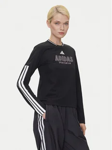 adidas Bluzka Tiro Cut 3-Stripes Mesh JG4085 Czarny Regular Fit - Bluzki damskie - miniaturka - grafika 1
