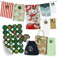 Ozdoby bożonarodzeniowe - Kalendarz adwentowy EKO DIY 24 szt. ZESTAW naklejki - miniaturka - grafika 1