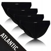 Majtki męskie - SLIPY MĘSKIE 4-pak mini miękkie bawełna czarne komfortowe Atlantic *XL - miniaturka - grafika 1