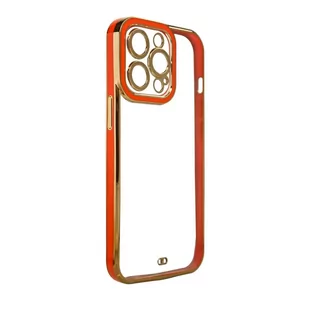 Fashion Case etui do iPhone 12 Pro Max żelowy pokrowiec ze złotą ramką czerwony - Etui i futerały do telefonów - miniaturka - grafika 1
