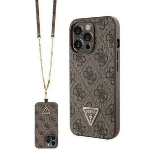 Etui Guess GUHCP13LP4TDSCPW na iPhone 13 Pro / 13 - brązowe Crossbody 4G Metal Logo - Etui i futerały do telefonów - miniaturka - grafika 1