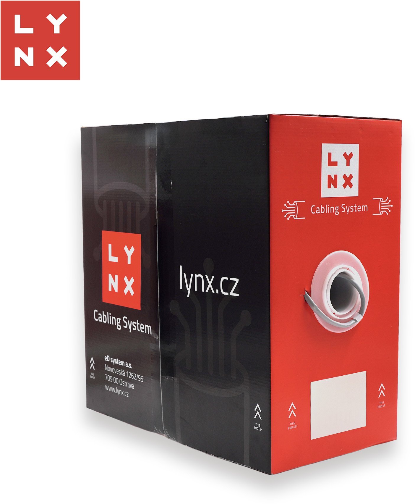 LYNX UTP kabel, Cat6, PVC Eca, celoměděný, vnitřní, šedý, box 305m LX-SLD-UTP6-PVC-GR