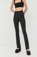 Spodnie damskie - Patrizia Pepe spodnie damskie kolor czarny dzwony high waist - miniaturka - grafika 1