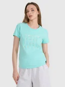 Koszulki i topy damskie - 4F T-shirt regular z nadrukiem damski - turkusowy XS - miniaturka - grafika 1