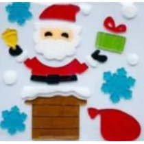 Żelowe naklejki dekoracyjne BN Mikołaj w kominie - Zabawki kreatywne - miniaturka - grafika 1