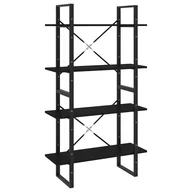 Regały - vidaXL 4-poziomowy regał na książki czarny 80x30x140 cm płyta 806458 - miniaturka - grafika 1