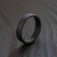 Pierścionki - Pierścionek karbonowy czarny - miniaturka - grafika 1