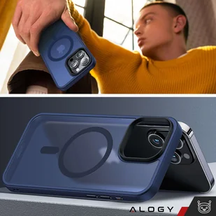 Etui do iPhone 15 Pro MagSafe Matt Case Cover matowe obudowa Alogy Ring pancerne na telefon Granatowe - Etui i futerały do telefonów - miniaturka - grafika 13