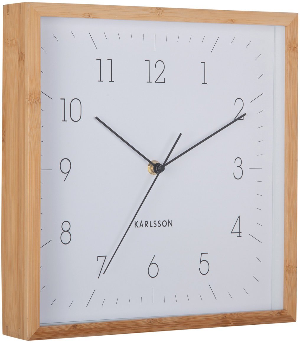 Karlsson Zegar Karlsson KA6114WH bambus 29 cm Neat Cuadrado .