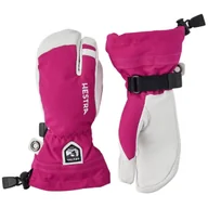Rękawice narciarskie - Hestra Army Leather Heli Ski, rękawice narciarskie z 3 palcami, juniorskie, różowe - miniaturka - grafika 1