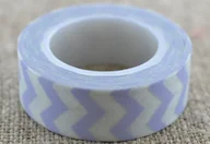 Scrapbooking - [606017] Taśma washi tape lawendowo- biała 10m - miniaturka - grafika 1