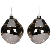 Bombki - Bombka CHRISTMAS DECORATION Kropla 12 cm Antracytowy (2 sztuki) - miniaturka - grafika 1