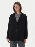 Płaszcze damskie - ViCOLO Płaszcz wełniany TF0005 Czarny Regular Fit - miniaturka - grafika 1