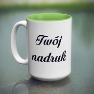 Kubki - Duży kubek XXL z jasnozielonym wnętrzem z Twoim nadrukiem - miniaturka - grafika 1