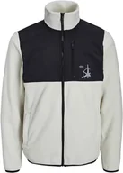 Bluzy męskie - JACK & JONES Męska bluza JCOFILO Polarfleece Sweat Zip HIGH SN, Moonbeam, M, Moonbeam, M - miniaturka - grafika 1