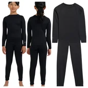 Pozostała odzież narciarska - Bielizna bezszwowa dziecięca komplet (GÓRA+DÓŁ) 4F 4FJWAW25USEAU258-20S Czarny Roz. 164 - miniaturka - grafika 1