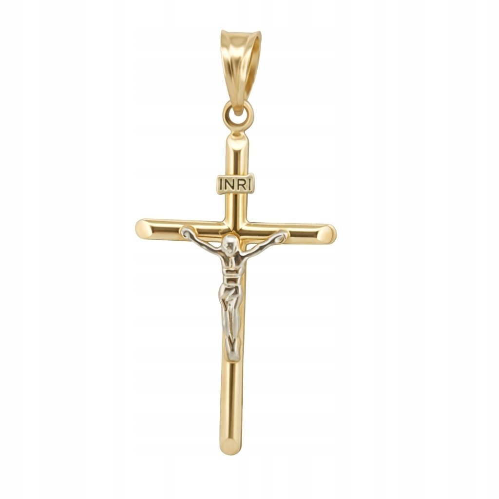 Zawieszka smukły krzyż ze złota pr. 585, 14K