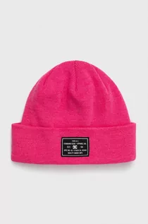 Czapki damskie - DC czapka z domieszką wełny kolor różowy z grubej dzianiny z domieszką wełny - grafika 1