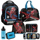 Bidony dla dzieci - Zestaw szkolny 6-elementowy Spider-Man Paso plecak torba worek piórnik bidon śniadaniówka dla chłopca - miniaturka - grafika 1