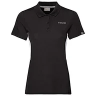 Koszulki i topy damskie - Head Damska koszulka polo Club Tech Polo W Polos czarny czarny XS 814339-BK XS - miniaturka - grafika 1