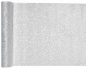 Dekoracje i nakrycia stołu na imprezę - BIEŻNIK BROKATOWY SREBRNY 30 x 500 CM - miniaturka - grafika 1