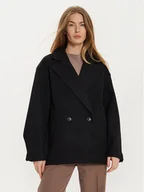 Płaszcze damskie - Gina Tricot Płaszcz przejściowy 22830 Czarny Regular Fit - miniaturka - grafika 1