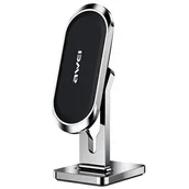 Uchwyty samochodowe do telefonów - Magnetyczny uchwyt samochodowy AWEI X19 na kokpit srebno-czarny (6954284015516) - miniaturka - grafika 1