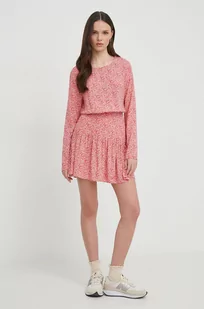 Pepe Jeans sukienka BRITNEY kolor czerwony mini rozkloszowana - Sukienki - miniaturka - grafika 1