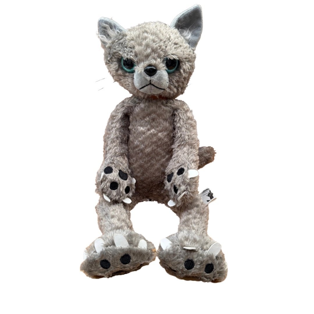 Maskotka Pluszowa Pluszak Przytulanka Wściekły Kot Jasno Szary 60cm