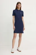 Sukienki - Lacoste sukienka bawełniana kolor granatowy mini prosta - miniaturka - grafika 1