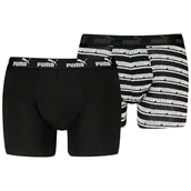 Majtki męskie - Męskie bokserki Puma Elements Striped Boxers 2P Rozmiar: XL / Kolor: czarny/biały - miniaturka - grafika 1