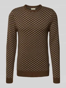 Sweter z dzianiny z prążkowanymi wykończeniami model ‘BALEN’ - Swetry męskie - miniaturka - grafika 1