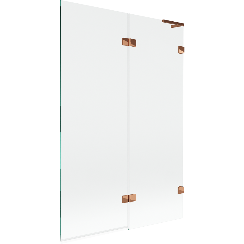 Mexen Lunar L parawan nawannowy 2-skrzydłowy prawy 120 x 150 cm, transparent, różowe złoto - 897L-120-100-60-00-P