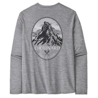 Koszulki sportowe męskie - Koszulka męska Patagonia M's L/S Cap Cool Daily Graphic Shirt - Lands Rozmiar: S / Kolor: szary - miniaturka - grafika 1