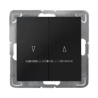 Wyłączniki światła i elektryczne - Ospel IMPRESJA Łącznik żaluzjowy, zwierny, z podświetleniem niebieskim czarny metalik ŁP-7YS/m/33 ŁP-7YS/m/33 - miniaturka - grafika 1