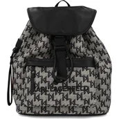 Plecaki - Karl Lagerfeld Plecak K/Monogram Jakard | z dodatkiem skóry - miniaturka - grafika 1