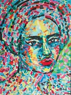 Obrazy i zdjęcia - Obraz do salonu portret kobiety kubiczna twarz - miniaturka - grafika 1