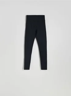Reserved - Legginsy z wysokim stanem - czarny - Spodnie damskie - miniaturka - grafika 1