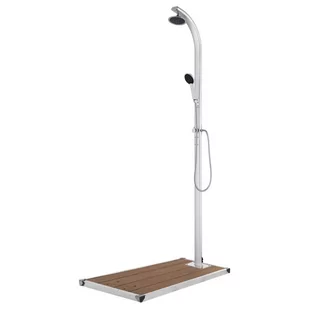 vidaXL Lumarko Prysznic ogrodowy z brązową podstawą, 220 cm, aluminium 3070791 - Akcesoria do basenów - miniaturka - grafika 1