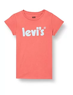 Koszulki dla dziewczynek - Levi's Kids Koszulka dziewczęca Lvg Basic z plakatem, Czerwony mineralny, 6 lat - grafika 1