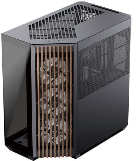 Obudowa Apnx APNX V1-W-BK-v3, Tower case black, Tempered Glass x 2, Wood paneling