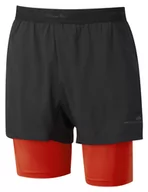 Spodnie sportowe męskie - RONHILL Spodenki biegowe męskie TECH ULTRA TWIN SHORT czerwono-czarny - miniaturka - grafika 1