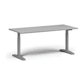 Stoły i stoliki do biura - Stół z regulacją wysokości, elektryczny, 675-1325 mm, blat 1800x800 mm, podstawa szara, szary - miniaturka - grafika 1